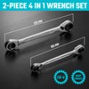 DURATECH 4-in-1 Reversible Ratcheting Box Wrench Set, Double Ring Ratchet