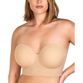 HSIA Longline Strapless Bras for Women Large Bust Plus Size Strapless Bra Heavy Breast Supportive Lift Corset Bras