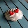 Unbranded Ceramic Red Heart Sterling Silver 925 Stud Earrings