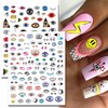 IDDFEVE 12 Sheets Abstract Smiling Face & Evil Eye Nail