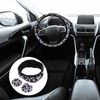 GRIRIW 1Set Cow Pattern Steering Wheel Cover Coaster Easy to