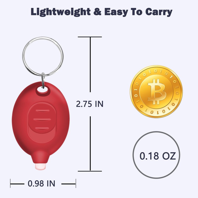Daemson Mini LED Keychain Flashlight, Portable Pocket Flashlight with Red