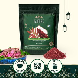 Afia - Ground Sumac Spice | Sumac Powder Pantry Spice for Middle Eastern Dishes, Meals and Cuisine | Premium Middle Eastern Spices (1pk, 8oz)