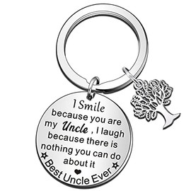 QMVMV Uncle Keyring Uncle Gifts Christmas Thanksgiving Birthday Gift for Uncle from Niece Nephew Best Uncle Ever Keychain