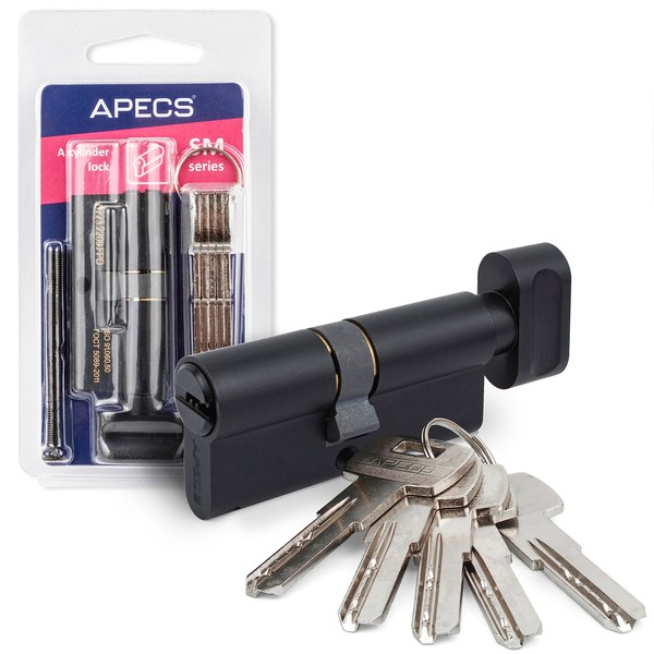 Knob Cylinder Black APECS Lock Cylinder with Knob Cylinder Lock