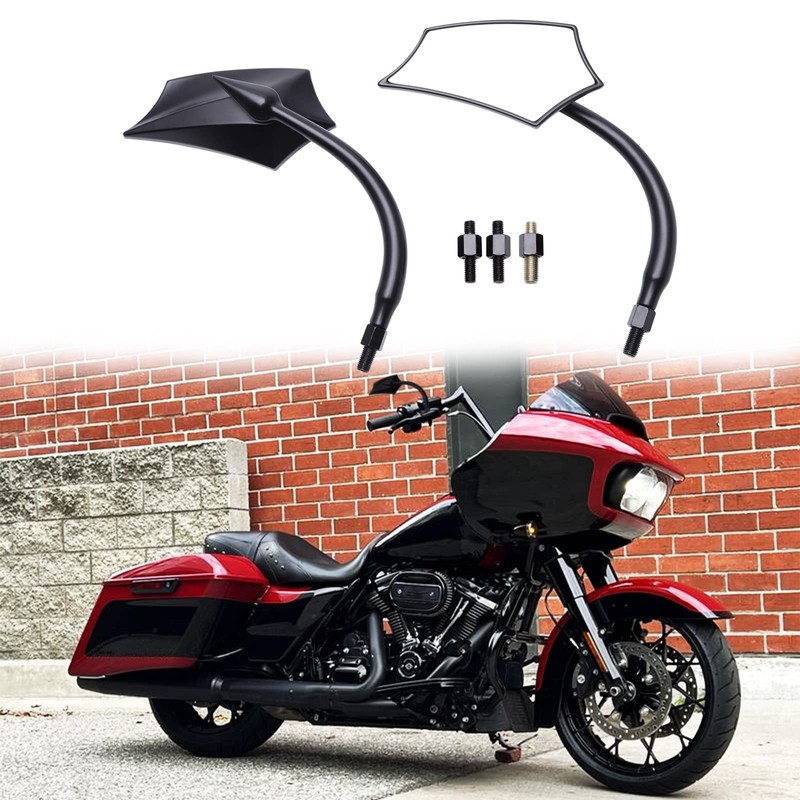 DREAMIZER Universal 8mm/10mm Black Irregular Shape Motorcycle Rear View Mirrors