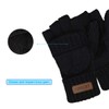 OMECHY Winter Knitted Fingerless Wool Gloves Thermal Insulation Warm Convertible