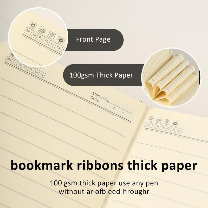 Qianyu Pocket Notebook Journal Small Notebook 100 Pages Memo Notepad