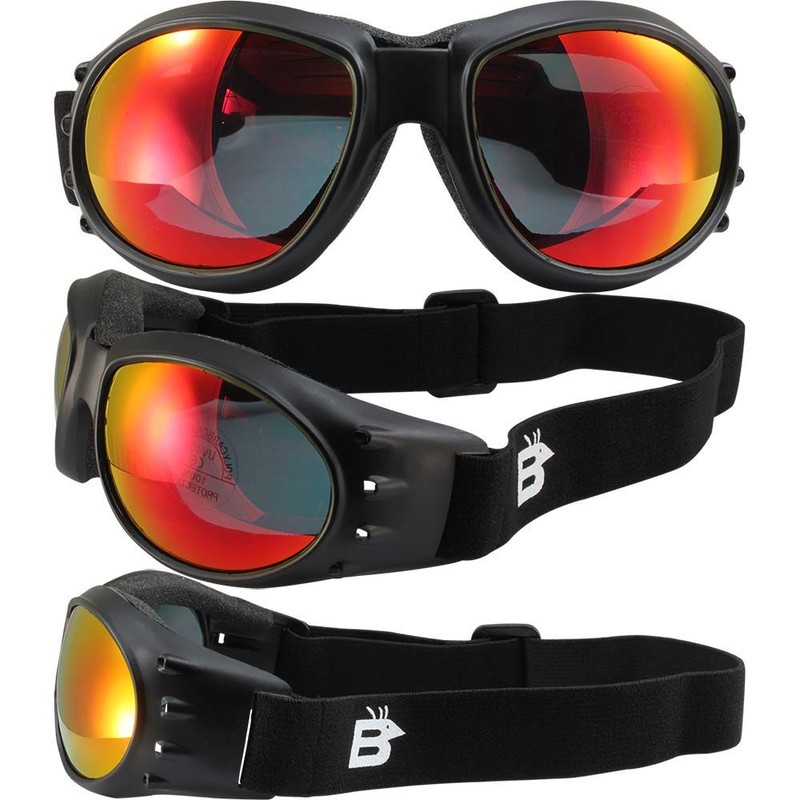 Birdz Eagle Matte Black Padded Sport Riding Goggle with ReflecTech