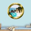 3D Ocean View Wall Decal Nature Scene Porthole Peel and