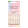 NAIL HQ Long Coffin Ombre Nails, Natural & White