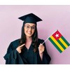 25 PCS Togolese Handheld Small Flag, Togolese Hand held Mini