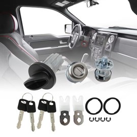 Gxcdizx Ignition Switch Lock Cylinder Door Lock Cylinder with Keys for Ford F150 1997-2003 Ford F250 F350 1997-2007 Ford Excursion 2000-2005 Replace OE# LC6177 + DL5885 X2 + 597638