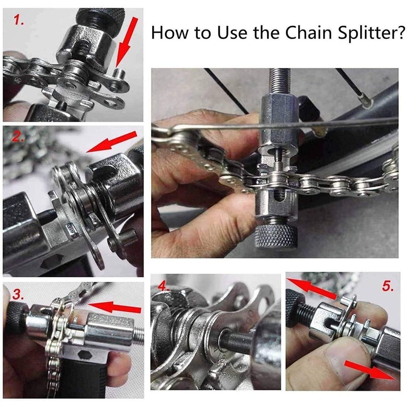 Cassette Puller Set, Bicycle Chain Whip, Sprocket Puller, Screw Ring