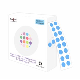 PARLAIM 1000PCS 1/4 Inch Round Color-Code Dot Stickers,Circle Coding Label Sticker for Office Classroom(Light Blue)