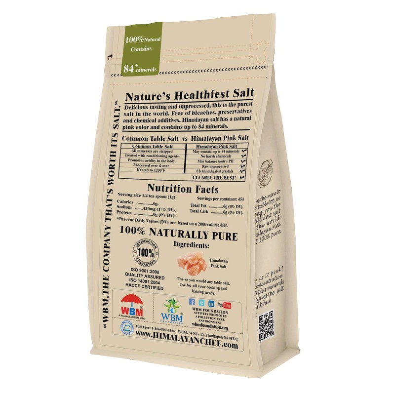 Himalayan Chef Pink Himalayan Salt, Non-GMO, Kosher Certified-2lbs /Each, Pack