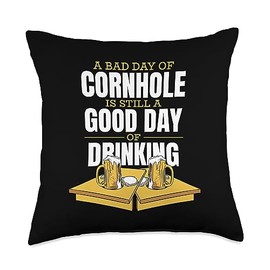 Kit Cornhole Bags Game Bards Accessories Set Gifts Bad Good Day of Drinking Boards Cornhole Throw Pillow, 18x18, Multicolor