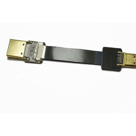 Short Flat Light HDMI Cable Mini HDMI Straight Male to Standard HDMI Full HDMI Male Straight for Canon 5D3 5D2 Panasonic lumix GH3 GH2 Sony nex 5N 5T 5R 7N DJI Black (5CM)