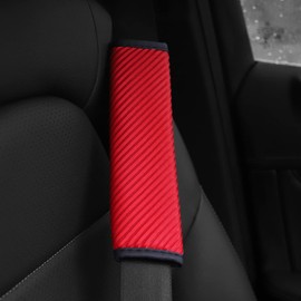 CGEAMDY 2-Piece Seat Belt Pads, Car Seat Belt Covers for Adults and Children, Seat Belt Pads for Cars, Car Interior Accessories (Red)