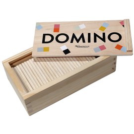 Kindsgut Wooden Dominoes, Tile Game for Toddlers and Children, Beautiful Gift in Subtle Colours and Simple Design for Fun Game, High Quality, Animals