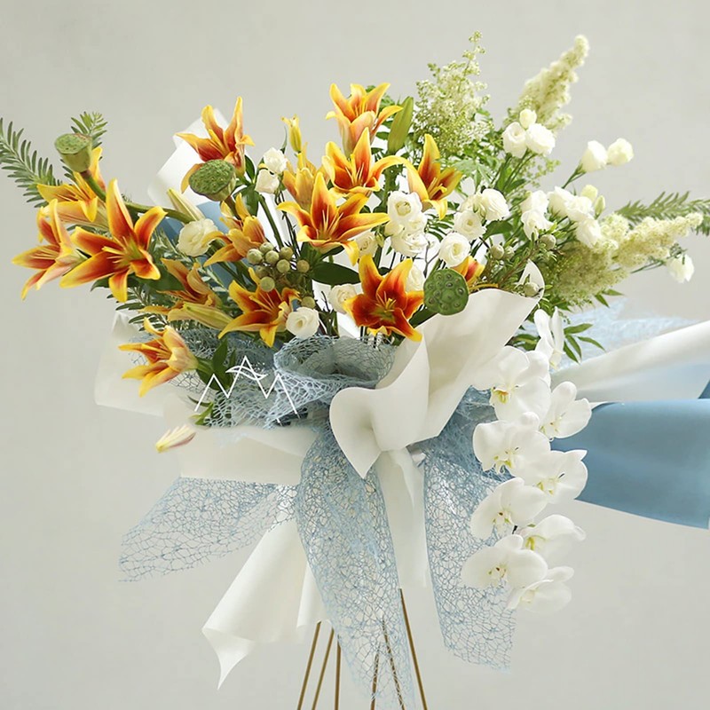 Korean Jacquard Net Mesh Openwork Floral Wrapping Paper 1 Roll