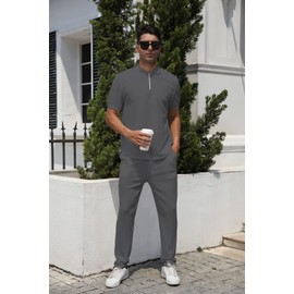 FZNHQL Tracksuits 2 Piece Fashion Sweatsuits Track Suits for Men Set Jogging Outfits Jogger Sweatpants Sports Suit Gym Training Wear L