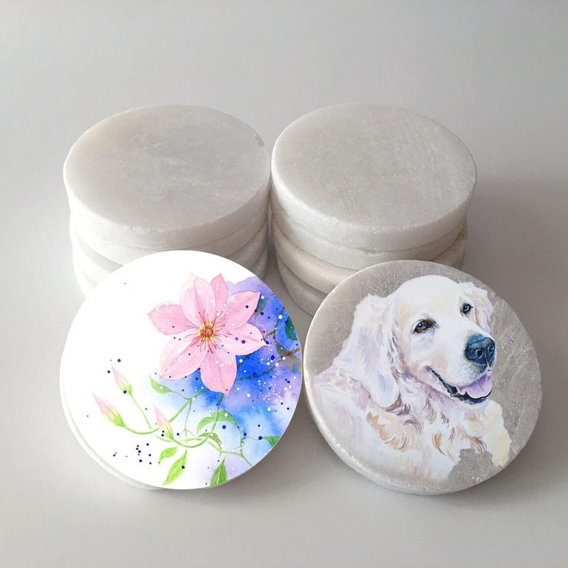 juexiyarticle White Stones for Painting, Round Stone Disc, Smooth Flat