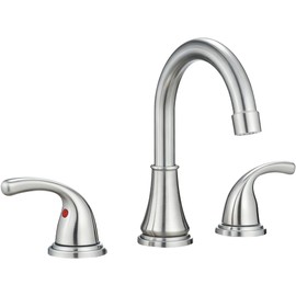 Bathroom Sink Faucet FRANSITON Centerset 8 Inch 2 Handle Bathroom Sink Faucet Lead-Free with Pop-up Drain Stopper and Supply Hoses (Brushed Nickel, 8 Inch)