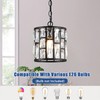 MEXO Modern Crystal Pendant Light,Black Chandelier Light Fixture, Cylinder Adjustable
