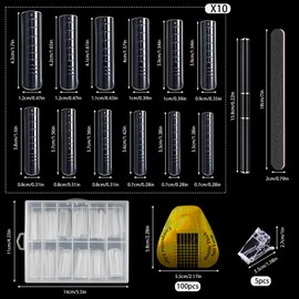 120 Pieces Dual Nail Forms Set, CIYIN Dual Tips Nails, 100 Pieces Nail Stencils, Nail Tips Set with Dual-Ended Nail Brush, Nail Tips Clip and Nail File for Polygel Nail Tool