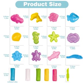 Yiklucg Unleash Creativity with 12 Unique 0cean Molds Dough Toys Dough Accessories Set Whit 5 Bright Color Clays.Ideal as a Gift for Kids Aged 3-4-8 Years