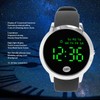 Men Digital Watch Round Color Screen Waterproof Backlit Ultra Thin