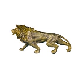 XICDAS Gold Lion Statue for Home Décor – Elegant Lion Sculpture and Figurine for Living Room, Office, or Garden – Stylish Lion Decor to Enhance Any Space – Durable Lion Figure