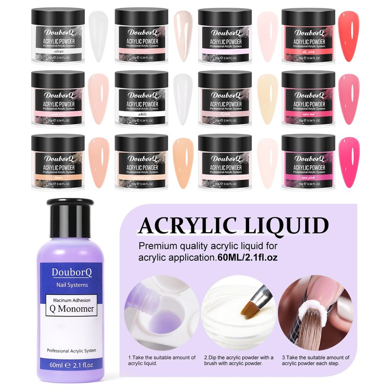 Acrylic Nail Art Kit-Nail Art Manicure Set Acrylic Powder Brush