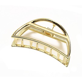 Fodattm Vintage Style Metal Hair Claw Clamp for Girls and Women (Half Circle, Gold)