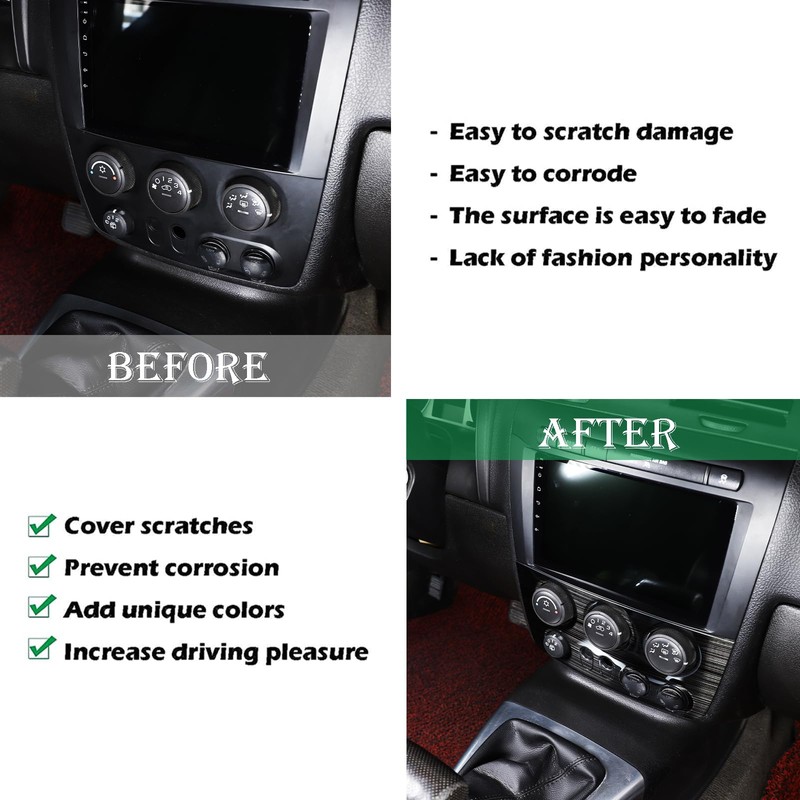 PIUGILH Center Console Panel Trim Stainless Steel Interior Decoration Accessories