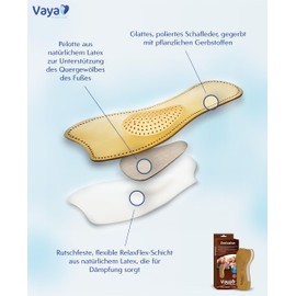 Vaya Exclusivo Orthopaedic Insoles for Flatfoot Hallux with Bunion for High-Heeled Shoes Brown Size 6