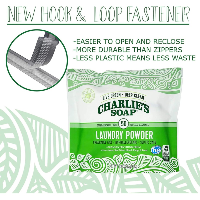 Charlie's Soap - Unscented Laundry Powder 50 Loads (Three 50-load