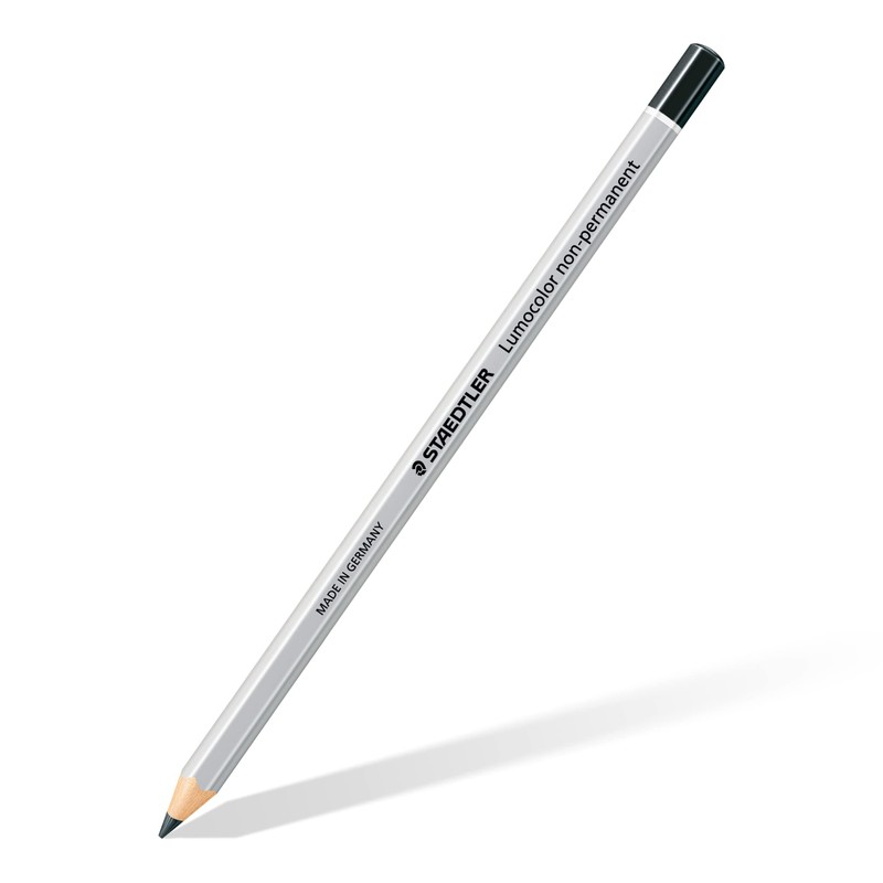 STAEDTLER 108-9 Lumocolor Omnichrom Non-Permanent Pencil - Black (Box of