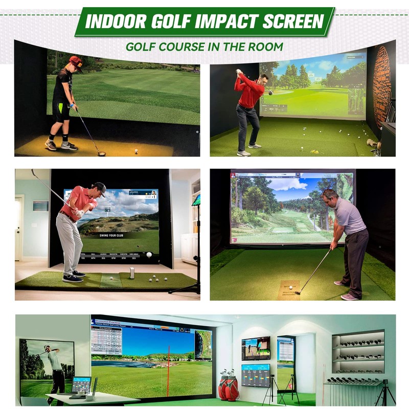Aikeec Golf Simulator Impact Screen: 7mm Thickened Ultra-Clear Hitting Screen