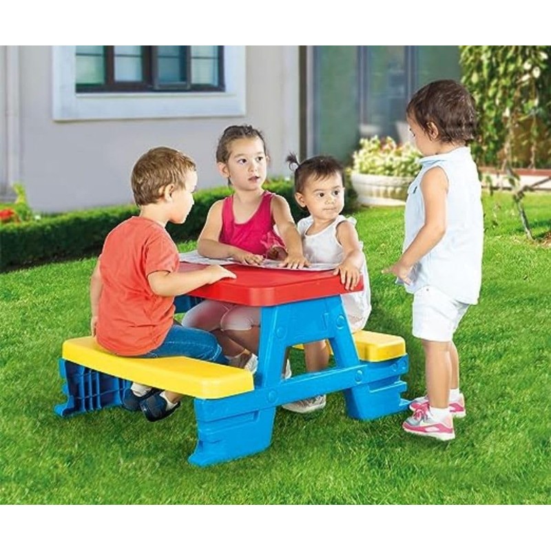 DOLU : Big Plastic Picnic Table for 4 - Blue,