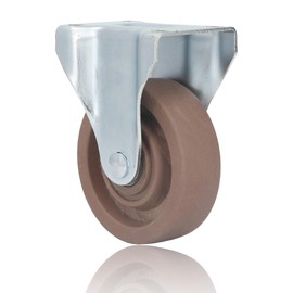 FLEXMAN 4in Nylon Caster, Fixed Plate Caster Wheel Heat Resistant for Machine Trolley Cart for Transportation in Airports, Hotels, Warehouses