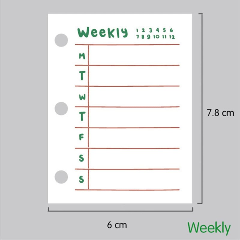 Moterm Refills for A9-Ring Planner- Memo and Weekly Inserts (3.1