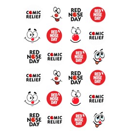 Top it Toppers Ltd comic relief red noses 2025 edible 24 precut cupcake toppers premium wafer card fairy cake toppersstand up fundraising themed