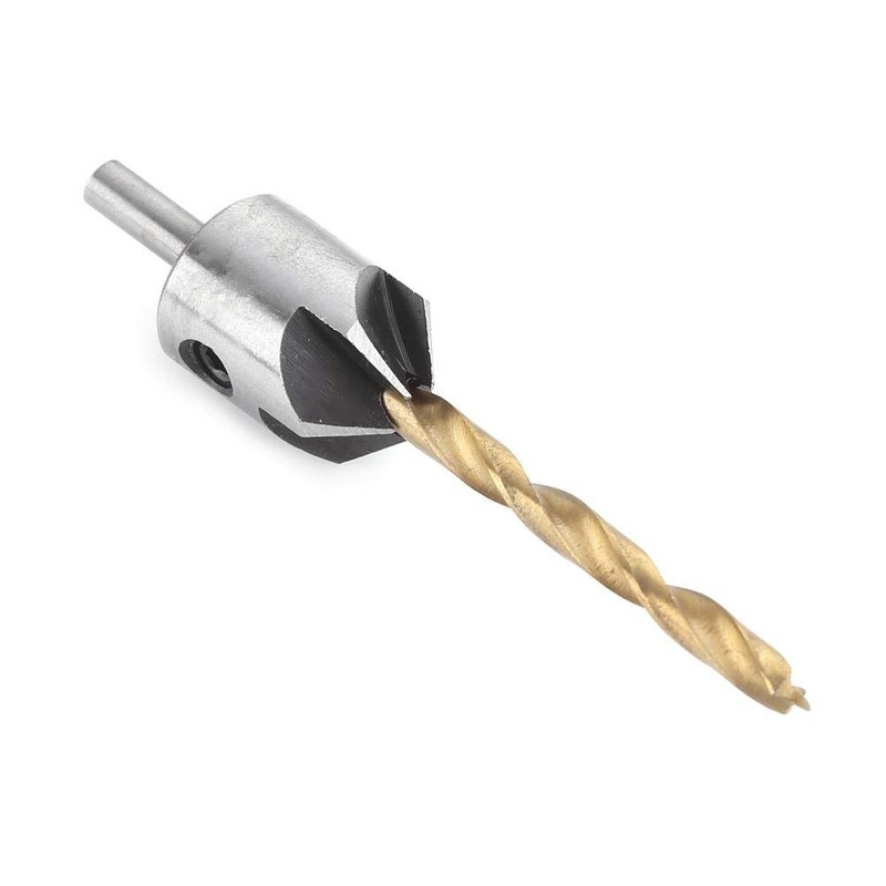 Countersink Drill Set, Woodworking Countersunk Drill Bit Titanium Coated HSS