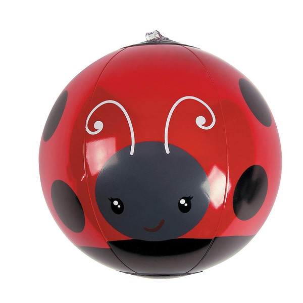 Fun Express Mini Ladybug Beach Balls (Set of 12) Pool and Birthday Party Favors, Giveaways and Supplies