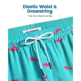 MaaMgic Mens Swim Trunks with Compression Liner 2 in 1 Swimming Shorts Stretch 5.5" Quick Dry Bathing Suits