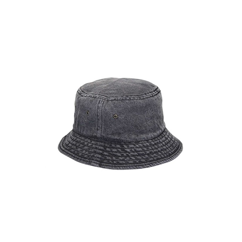 Short Brim Visor Cotton Bucket Sun Hat Smoke Denim Small/Medium