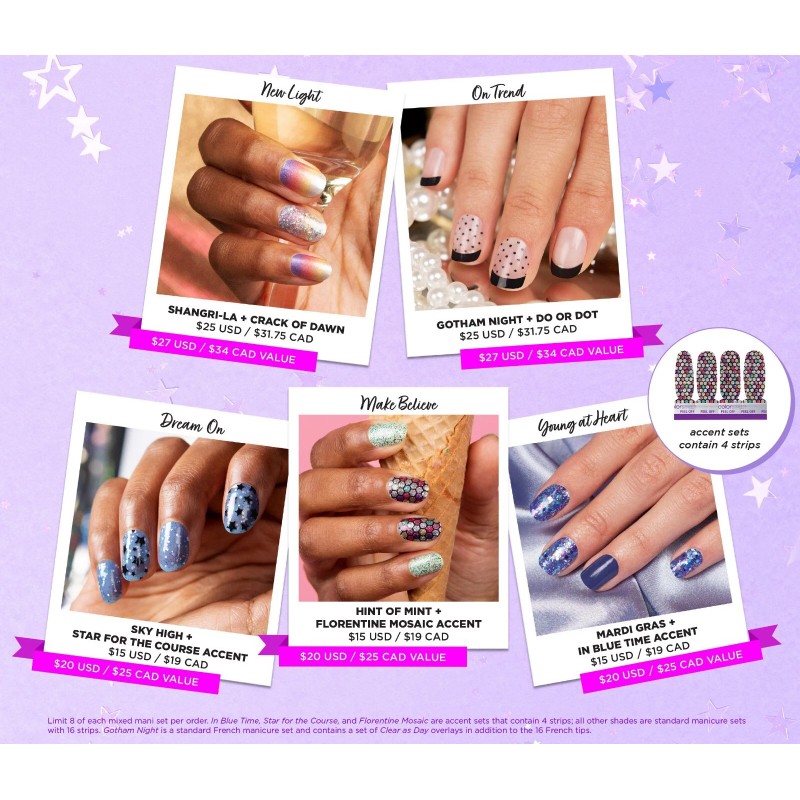 Color Street High Five Anniversary Throwbacks Gotham Night Hint Mint