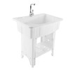 Freestanding Plastic Laundry Sink with Washboard, W31.5" × D22" ×